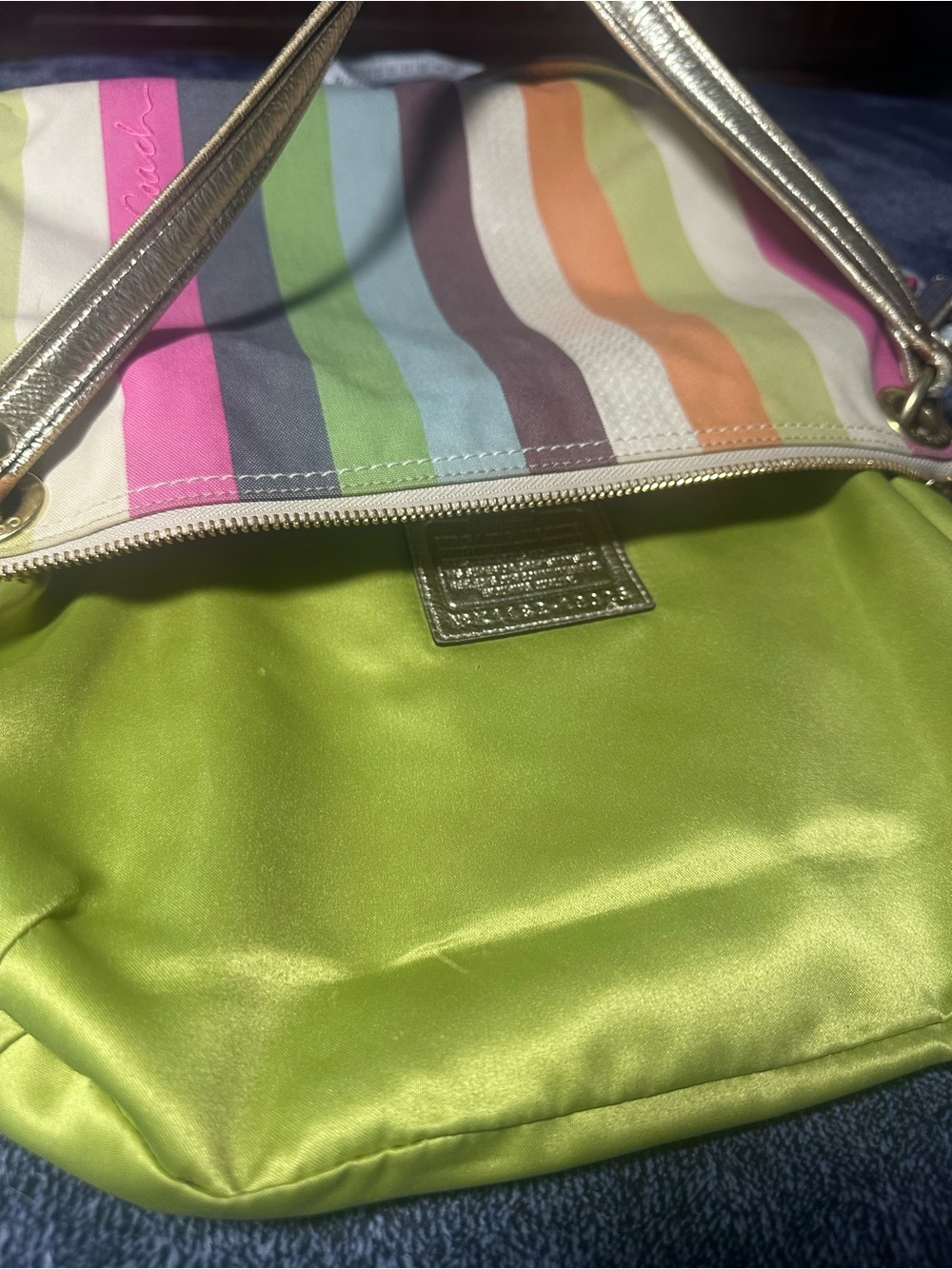 Coach Poppy Legacy Striped Sequined Hippie Purse - Picture 4 of 16